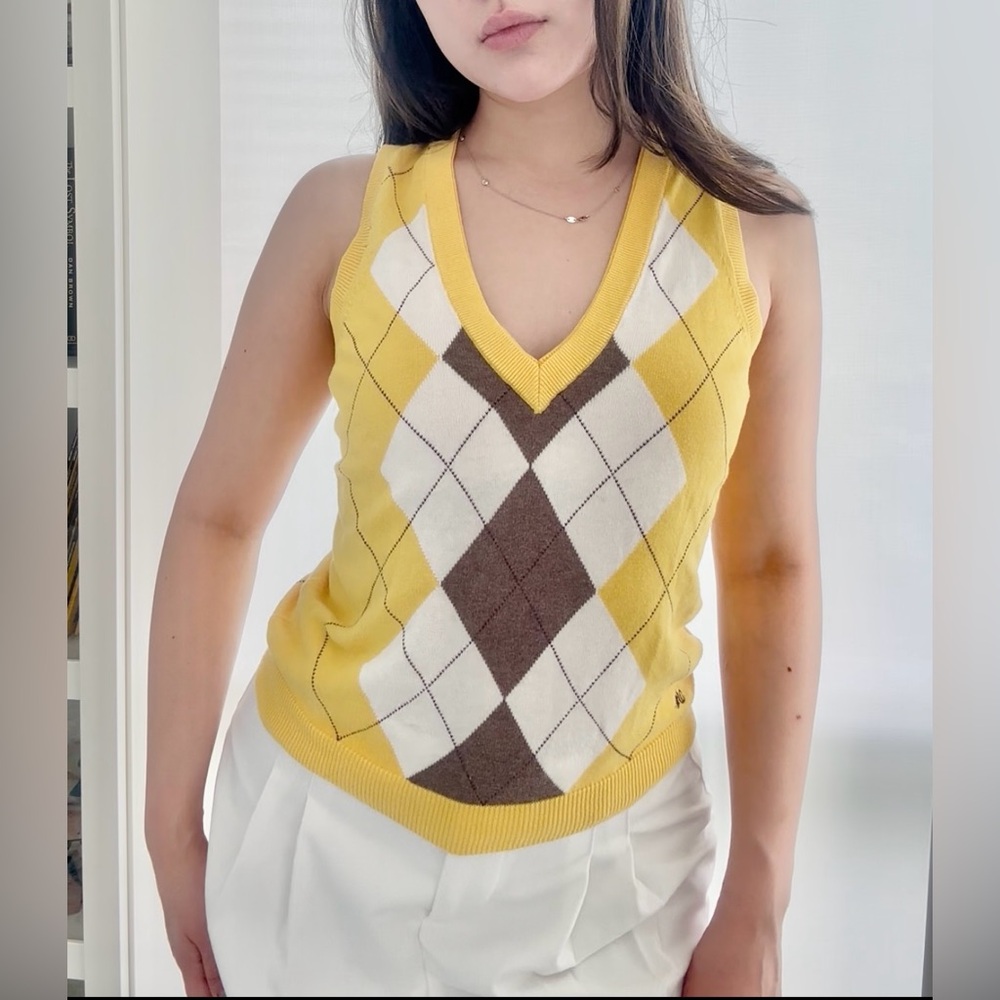 Esprit Knit Argyle Vest Tank Top